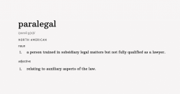 What is a paralegal dictionary definition